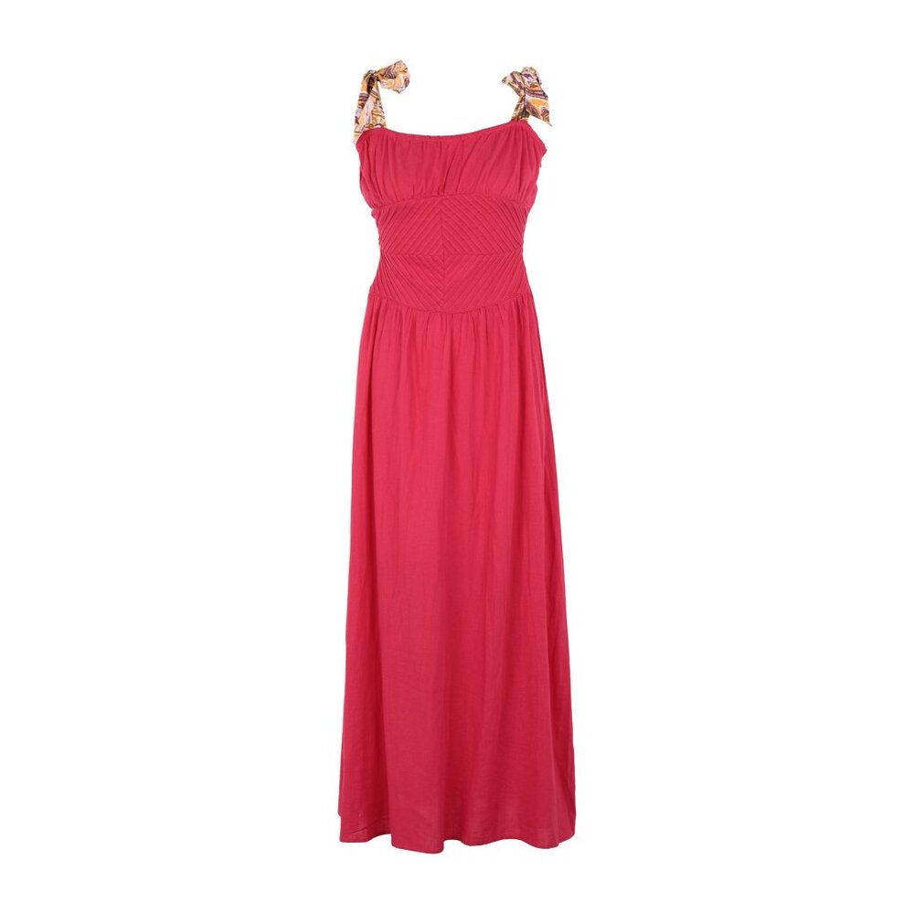 🆕 FREE PEOPLE Santorini Maxi Dress Tie Straps Coral Red Size 2 - Picture 9 of 13